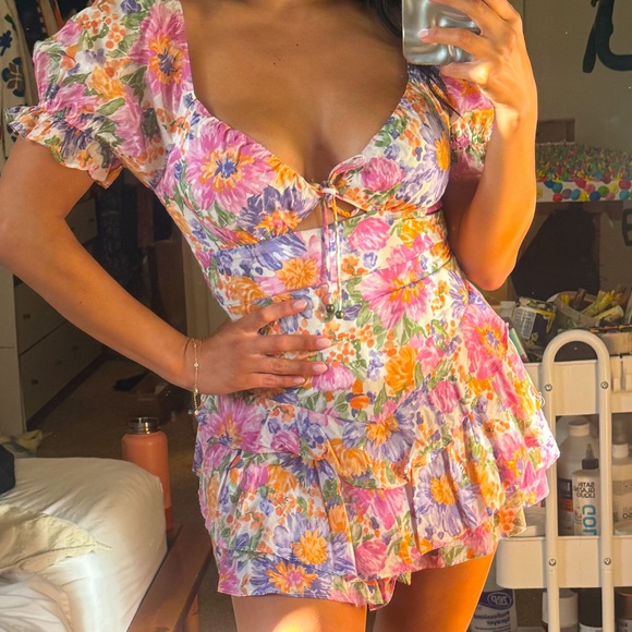 Dresses & Skirts - Floral Multicolor Mini Dress/romper
